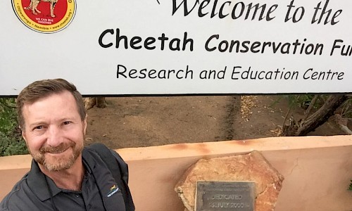 Mike Chedester at the Cheetah Conservation Fund (CCF) Reaserch and Education Center in Namibia.