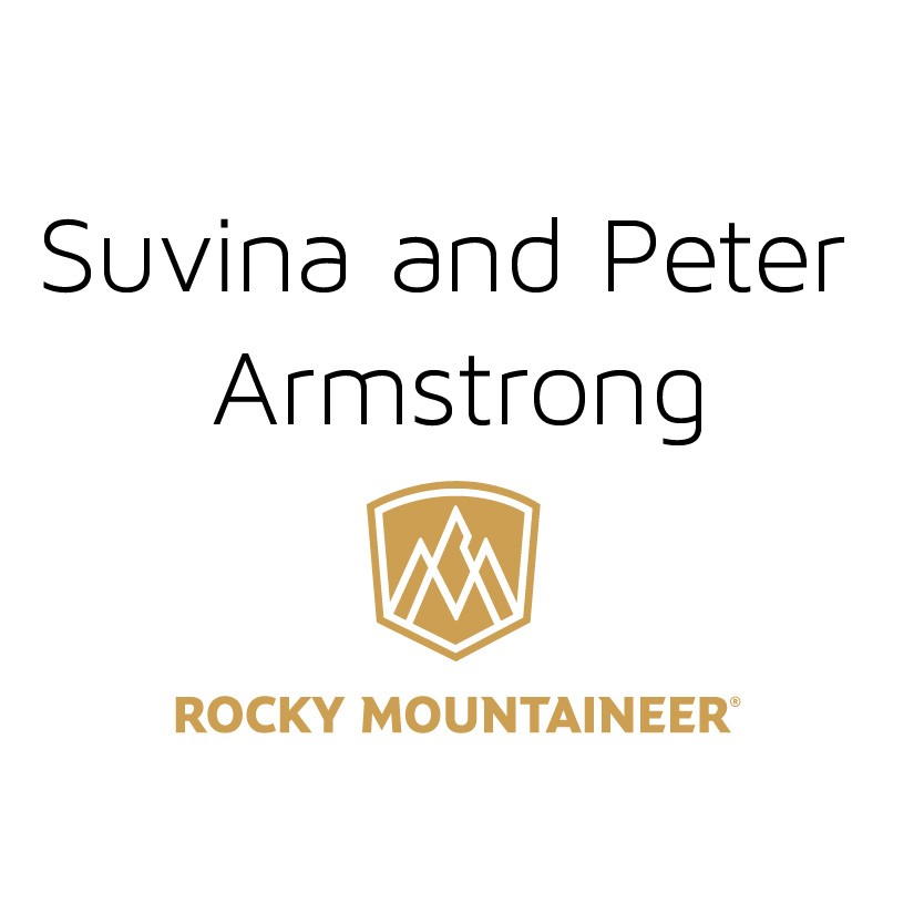 Peter Armstrong and Suvina Mah Rocky Mountaineer Logo