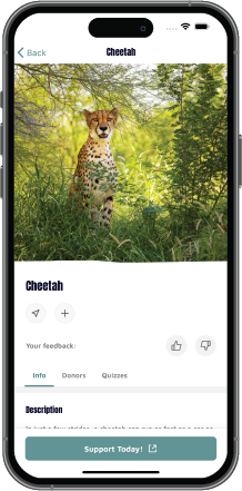 The Living Desert's app habitat screen